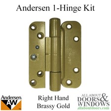 Andersen 2005-Present Hinge Right Hand Brassy Gold Tone Leaf Hinge Butt Hinge
