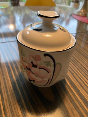 Vintage Sango Quadrill Anastasia Halbporzellan Zuckerdose von Andre Richard, 1987