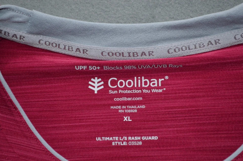 Rashgaurd manga larga Coolibar Ultimate para hombre UPF 50+ nuevo XL borgoña elástico Foto 2 de 4