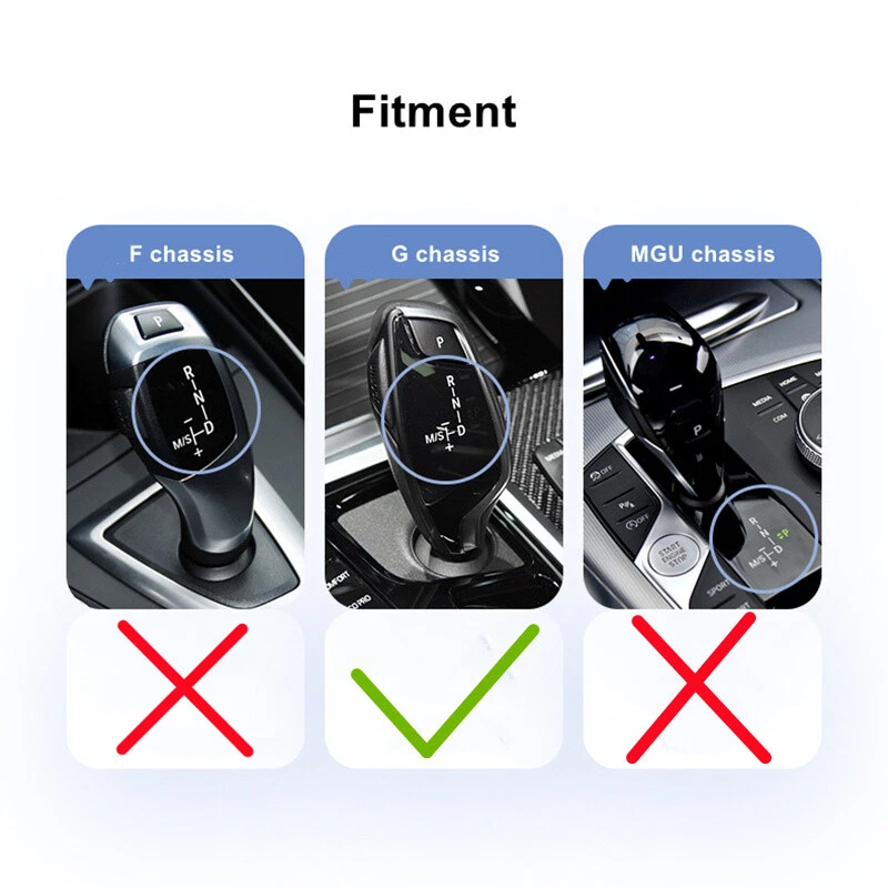 3pcs Crystal Gear Shifter Knob Kit Button for BMW 5 6 7 Series G30 G32 G11 18-22 - Image 3 of 4