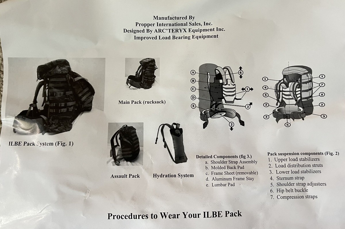 Propper Arcteryx USMC ILBE APB03 Main & Assault System NEW Propper Arcteryx USMC ILBE APB03 Main & Assault System NEW