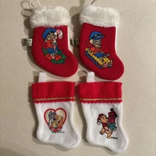 VTG Mini Stockings - Disney & AnAmerican Tail - McDonald’s Promo 1986 - Lot Of 4