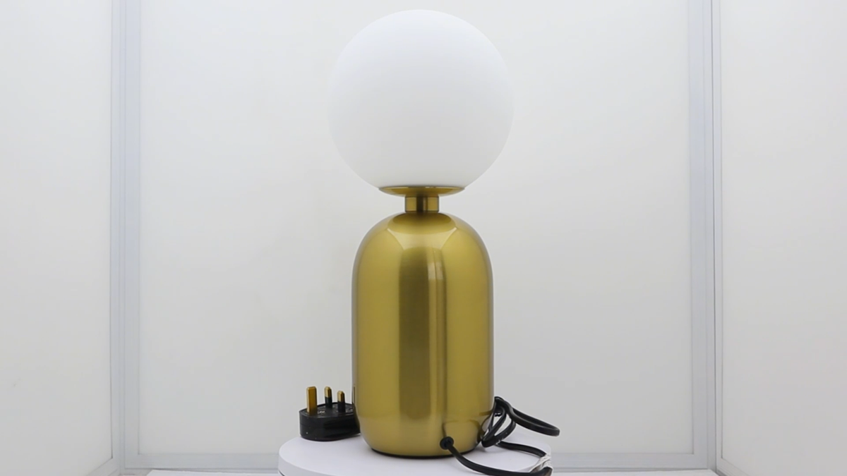 Vintage Brass Table Lamps, Pair Frosted Glass Shade Lamps