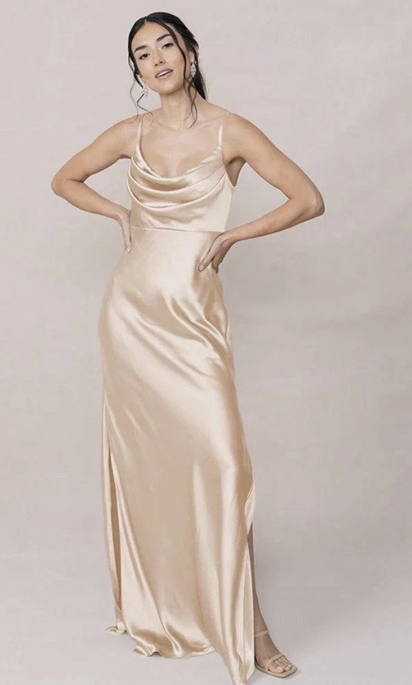 halter maxi dress near me Glossy halter maxi dress – Line & Dot