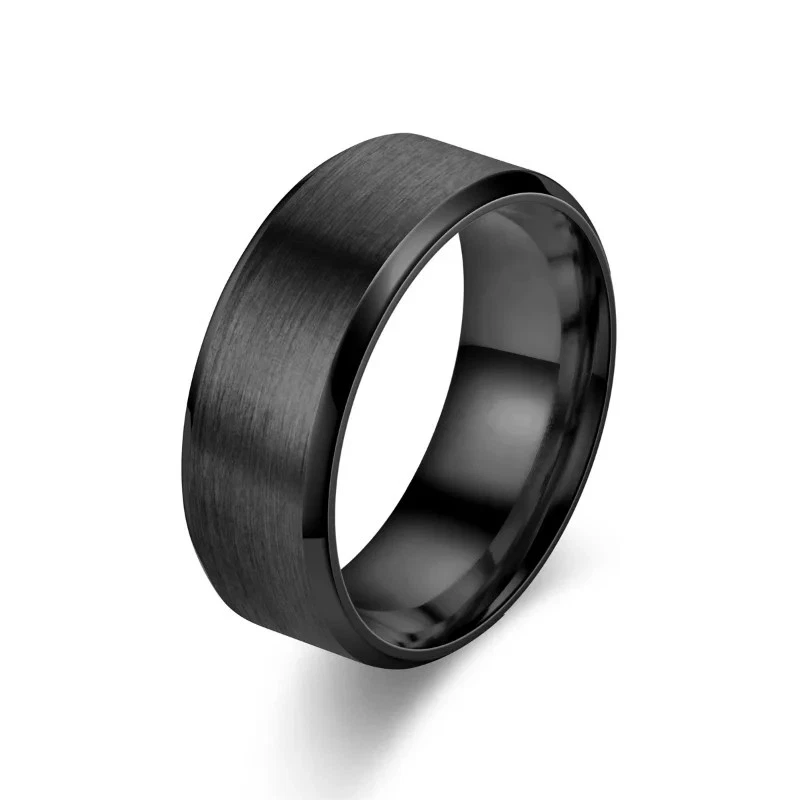 Tungsten 8mm Brushed Stainless Steel Wedding Band Classic Couples Men Jewelry - Image 3 of 4