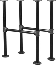 28 Inch Industrial Pipe Table Leg Set - Iron Base LegsCoffee & 28 Inch, Grey 