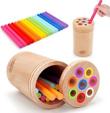 Montessori Toys for 1-3 Year Old: Wooden Learning Color Sorting Toys for Toddler