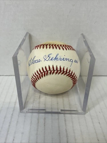 Charlie Gehringer Signed Rawlings American League Baseball Detroit Tigers D3