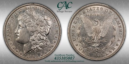 1895-O Morgan Silver Dollar VF (CAC)/XF(PCGS) Grade Coin Rare Date