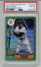 2022 TOPPS SILVER PACK GREEN REFRACTOR WILLIE MAYS /99 GIANTS PSA 10 LOW POP