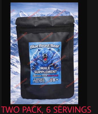 (2)Pack Blue Beast gummy bear herbal supplement male performance booster gummies