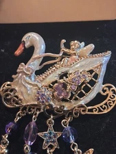 Kirks Folly Fairy Swan Sleigh Brooch