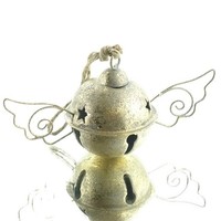 Scheulen Weihnachtsdeko Glocke Mit FlüGeln Champagnerfarben Aus Metall Ø 6,5 Cm