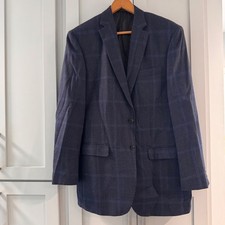 Lauren Ralph Lauren Mens Navy Blue Glen Plaid Check Sport Coat Blazer 42R