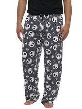 Men's Jack Skellington Pajama Pants Lounge Wear Nightmare Before Christmas Gray