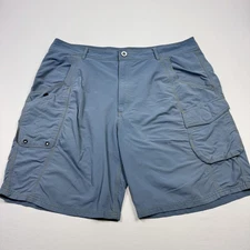 Aftco Cargo Fishing Shorts 9" Inseam Performance Nylon Spandex Blue Men's 40