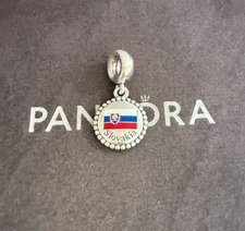 Pandora Slovakia Flag Exclusive Charm Pendant S925 Sterling Silver