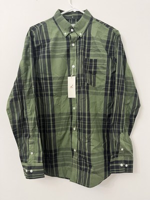 NWT Staple Pigeon mens long sleeve button down casual shirt Plaid Large