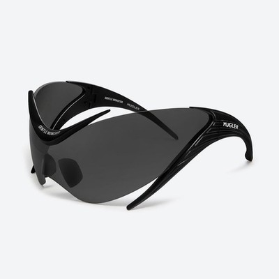 Gentle Monster x Mugler Spiral 01M01 Sunglasses Black Frame Gray Lens Eyewear