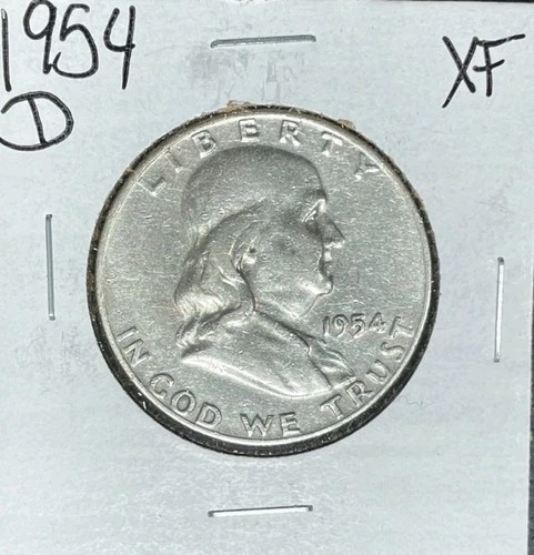1954-D FRANKLIN SILVER HALF DOLLAR ~ XF ~ NICE COIN~