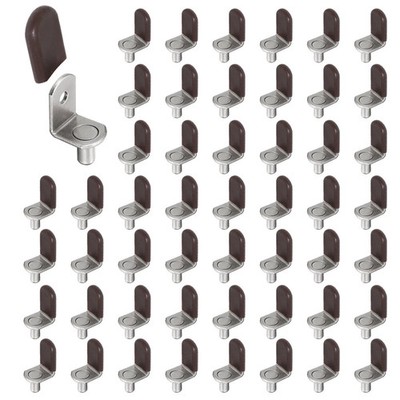 50 Pcs Shelf Support Pegs, 1/4 Inch (6.35mm) Metal Shelf Pins for Wood Shelves A