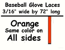 BASEBALL GLOVE Repair Leather laces - ORANGE AC 4 laces 3/16"x72" Made in CANADA