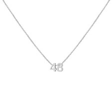 Lucky Number 48 Necklaces for Lover Silver Plated Pendant Necklace for Women Bir