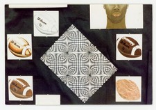 VINTAGE 1990s ABSTRACT PHOTO AFRICAN AMERICAN FOOTBALL FOLK ART SNAPSHOT SPORTS