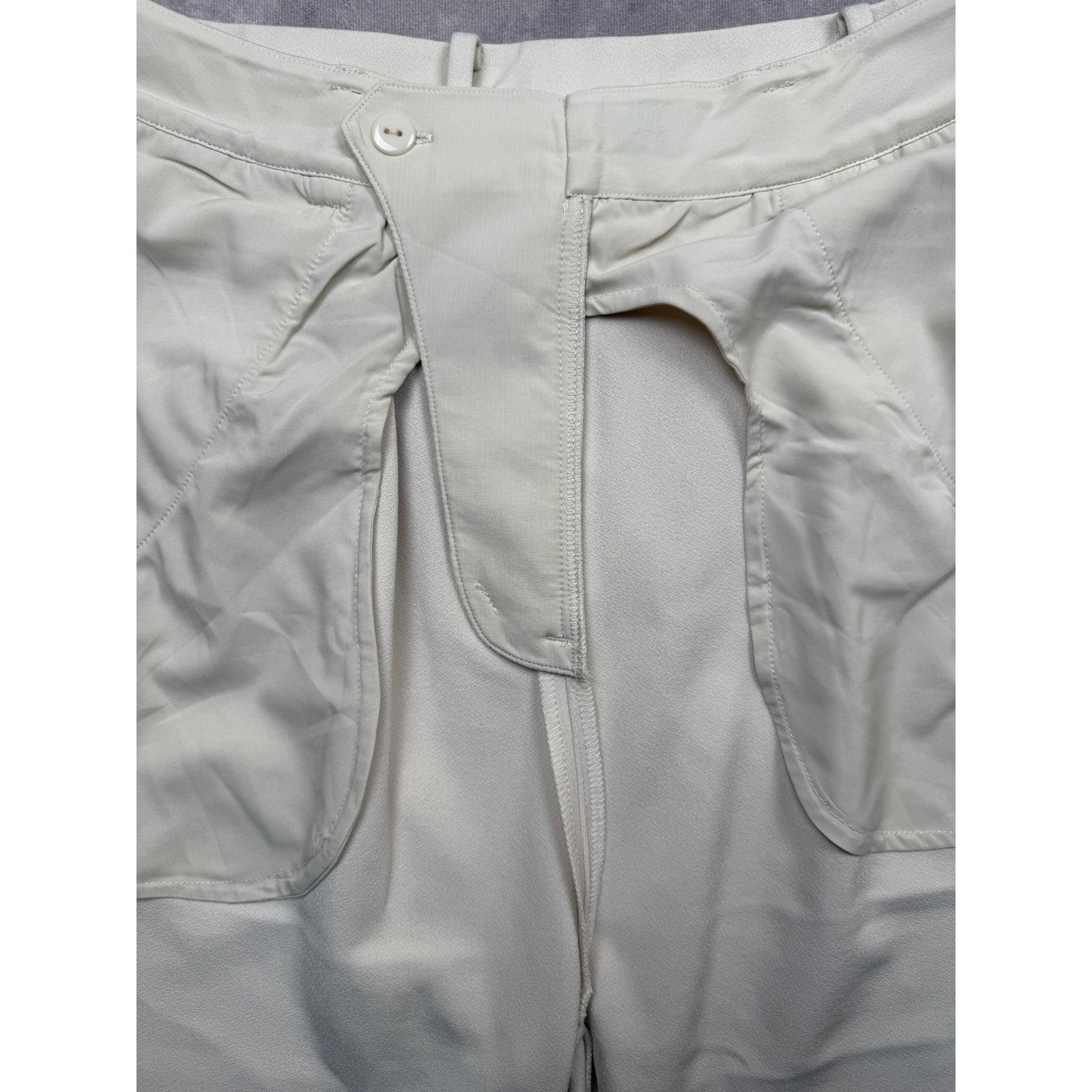 NWT CUTS Essential Pant Womens 8 Beige Bisque Pleated Wide Leg Trousers Stretch thumbnail 9