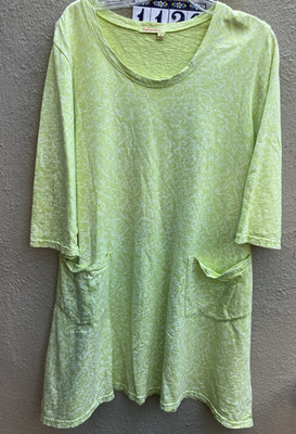 Fresh Produce MED dress 3/4 sleeves POCKETS Subtle Floral Print Cotton