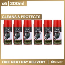 6x Compressed Air Duster Spray Can 200ml