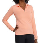 NUEVO ~ Camisa de Sol Kastel Denmark Coral Manga Larga Cuarto Cremallera ~ Talla XS