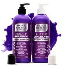 Sulfate Free Brass Toning Purple Shampoo and Conditioner Set for Gray,...