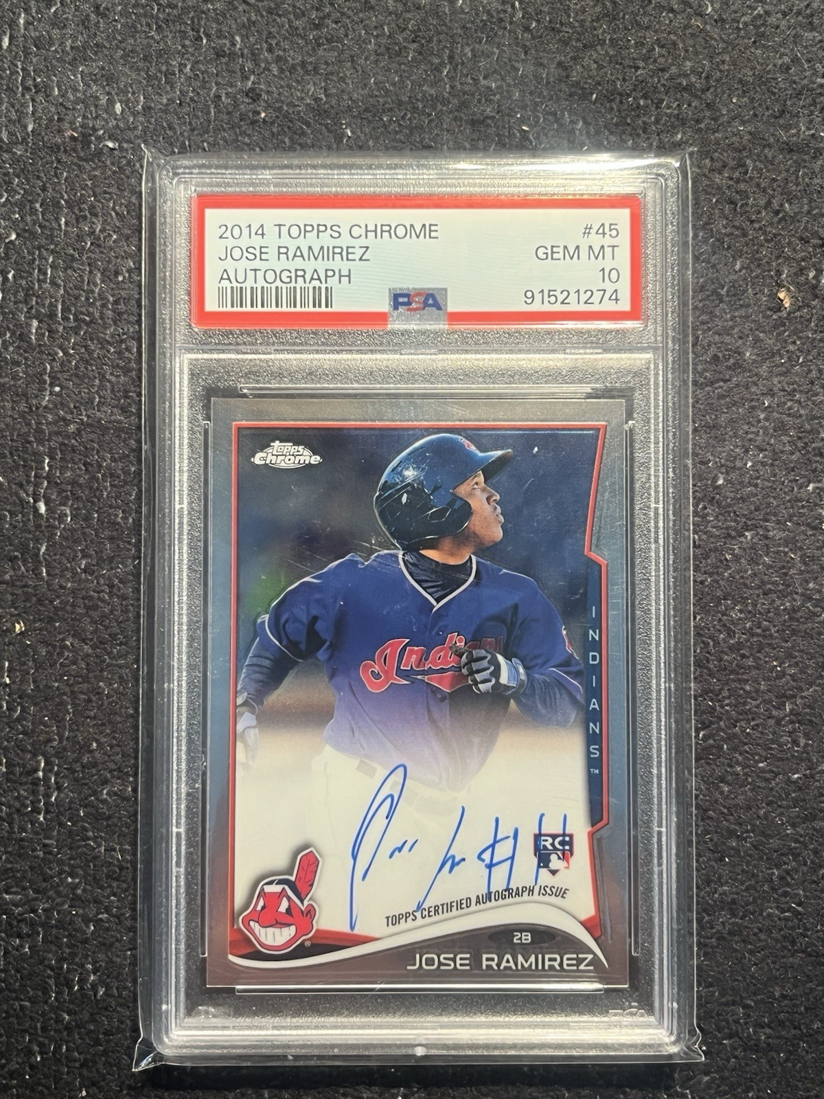 2014 Topps Chrome Jose Ramirez Rookie Auto PSA 10 #45 Guardians FUTURE HOF