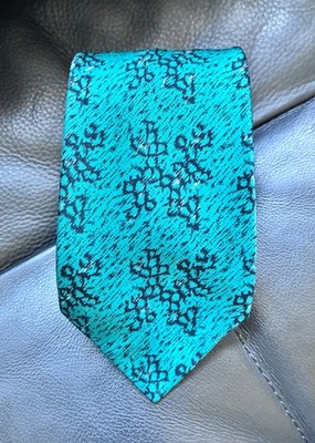 STEFANO RICCI Silk Tie Necktie Green w/Black Abstract 3.25''x58.5'' Made in Italy