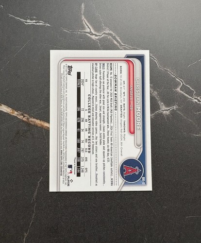 2024 Bowman Draft Chrome Sapphire 1st Christian Moore Los Angeles Angels - Bild 2 von 2