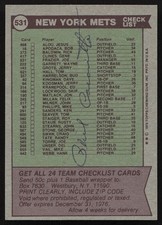 Phil Cavarretta Signed 1976 Topps Card #531 New York Mets (Signed on Back)