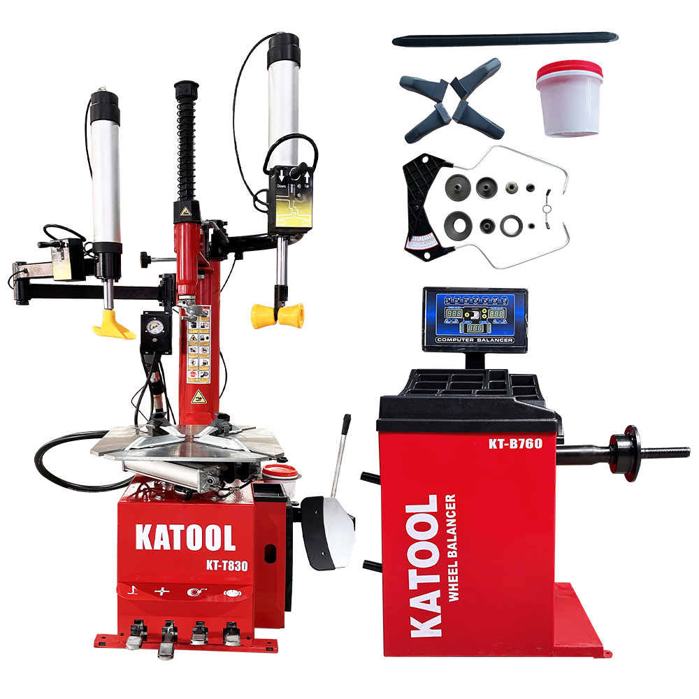 KT-T830 Tire Changer 2.0HP Bead Blaster and KT-B760 Wheel Balancer Combo.