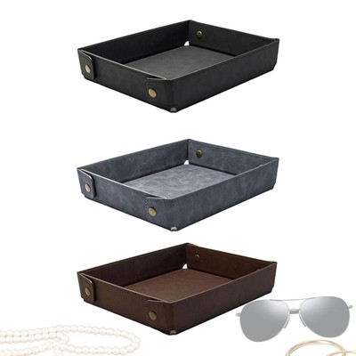 Aufbewahrung Diener Tablett Faltbar Leder für Gesichtsmasken Schmuck Haarschmuck