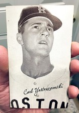 CARL YASTRZEMSKI VINTAGE SIGNED ROOKIE ERA EXHIBIT CARD - RED SOX w/DETAILED COA