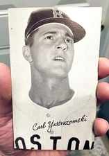 CARL YASTRZEMSKI VINTAGE SIGNED ROOKIE ERA EXHIBIT CARD - RED SOX w/DETAILED COA