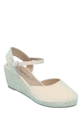 Damenschuhe weite EE-Passform Wildleder-Espadrille bedeckt Zehenpartie Keilabsatz von Chums