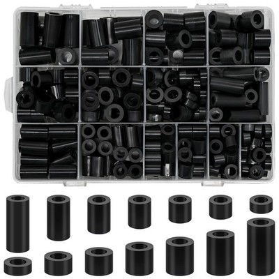 M6 M8 Nylon Spacer, 300 Pcs Round Electrical Outlet Spacers Standoff Non-Thre...