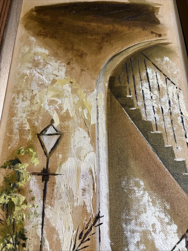 Par de pinturas de cuarto francés Myrl D’Arcy 1964 firmadas enmarcadas arte de mediados de siglo Foto 4 de 4