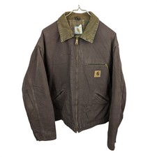Carhartt Detroit Jacket JB0873 Canvas Blanket Lined USA Made Brown Mens 2XL