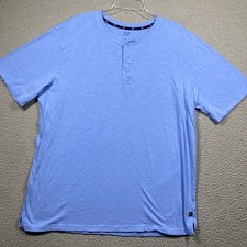 Gap Henley T-Shirt Mens XXL Blue Slub Knit Sh...