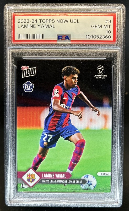 2023 Topps Now UEFA Lamine Yamal RC Rookie #009 Barcelona PSA 10 GEM MINT