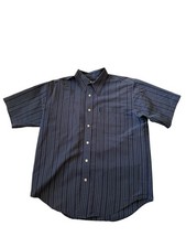 Guess Jeans Striped Button Up Collared Shirt Blue Men s M Vintage Good Condition