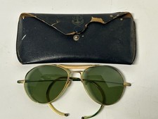 Pre Ray-Ban USA Vintage Aviator WWII Army Navy Sunglasses W/ Case