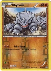 Rhyhorn 74/160 Primal Clash Reverse Holo Pokemon Card